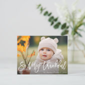 wit belettering Thanksgiving foto Briefkaart (Staand voorkant)