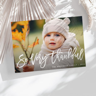 wit belettering Thanksgiving foto Briefkaart