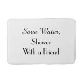 Wit Bespaar Water Grappig Pluche Badmat (Voorkant)