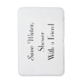 Wit Bespaar Water Grappig Pluche Badmat (Voorkant Verticaal)