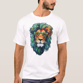 Wit Bewerkbaar Man T-shirt - Lion