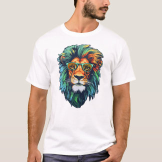 Wit Bewerkbaar Man T-shirt - Lion