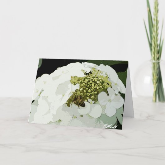 Wit bijen op het werk kaart (Voorkant)