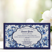 Wit Blauw Bloemen Zeep Verpakking Label