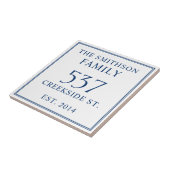 Wit & Blauw Datum Opgericht Adres Huis Plaque Tegeltje (Zijkant)