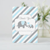 Wit, blauw en grijs, lephane - Dank u Bedankkaart (Staand voorkant)