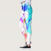 Wit Blauw Geel Groen Splash LHBT-Kleuren Leggings (Links)