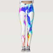 Wit Blauw Geel Groen Splash LHBT-Kleuren Leggings (Voorkant)