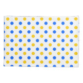 Wit Blauw Geel Stippen Design  Kussensloop (Achterkant)