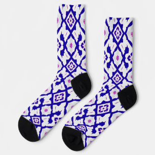 💙 Wit Blauw Geometrisch Levendig Meerkleurig Patr Sokken