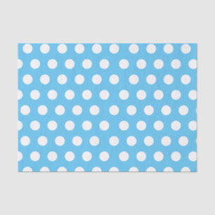 Wit & Blauw Grote Middelgrote Stip Feest Tissuepapier