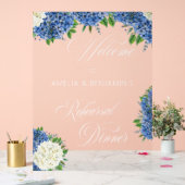 Wit Blauw Hydrangeas Bruiloft repetitie diner Acryl Bord (Huwelijk)