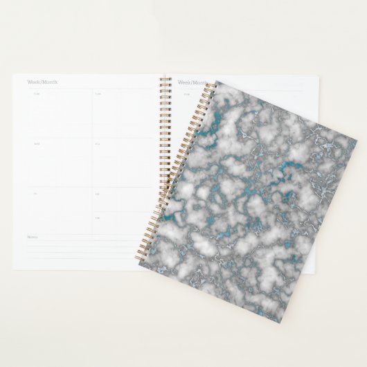 Wit Blauw Marmer Planner (Display)