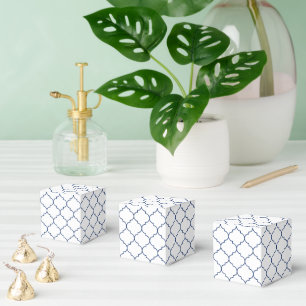 Wit & Blauw Mediterraan Tegel bruiloft Bedankdoosjes