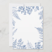 Wit Blauw Moderne Klassieke Bloemen Baby Boy Douch Kaart (Achterkant)