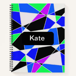 Wit blauw Paarse driehoek abstract Notitieboek