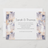 WIT & BLAUW PATELE BLOEMELEGANT VERLOVING KAART (Achterkant)