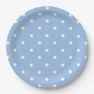 Wit Blauw Polka Dot Paper Bord