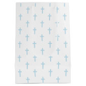 Wit & Blauw Religieus Kruis | Medium Cadeauzakje (Achterkant)