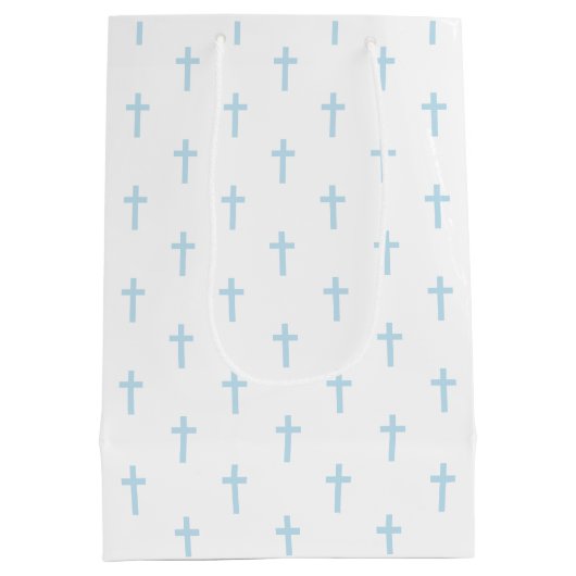 Wit & Blauw Religieus Kruis | Medium Cadeauzakje (Achterkant)