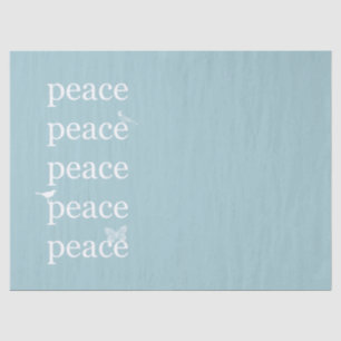 Wit Blauw Vrede inspirerend citaatvogels Tissuepapier