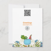 Wit Blauwe Herfst Pompoen Waterverf Bloemengroen (Achterkant)