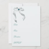 Wit Blauwgroen Sweet 16 Verjaardagsfeest Kaart (Achterkant)