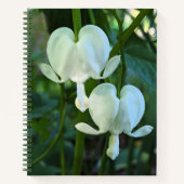 Wit Bloedend Hart Bloemig Notitieboek (Voorkant)