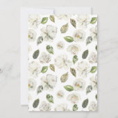 wit Bloemen Baby shower Invitation Kaart (Achterkant)