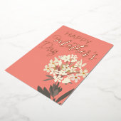 Wit Bloemen Boeket / Moederdag Folie Feestdagenkaart (Gedraaid)