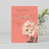 Wit Bloemen Boeket / Moederdag Folie Feestdagenkaart (Staand Voorkant)
