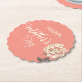 Wit Bloemen Boeket / Moederdag Kartonnen Onderzetters (Gekanteld)