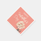 Wit Bloemen Boeket / Moederdag Servet (Hoek)