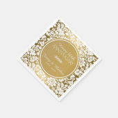 Wit Bloemen Damast Patroon Servet (Hoek)