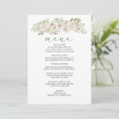 Wit Bloemen Elegant Romantisch Bruiloft Menu (Staand voorkant)