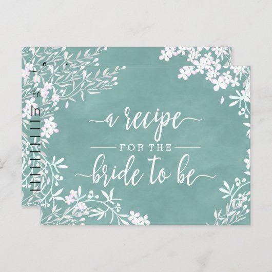 Wit Bloemen elke kleur bruid bruiloft recept Kaart (Voorkant / Achterkant)