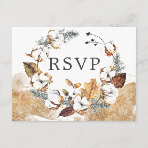 Wit Bloemen Herfst RSVP Briefkaart met Maaltijd Ke