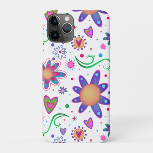 Wit Bloemen Leuk Patroon Girly Inspirivity Case-Mate iPhone Case (Achterkant)