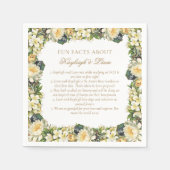  Wit Bloemen Leuke Feiten Bruiloft Servet (Voorkant)