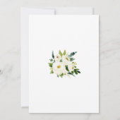 Wit Bloemen Swash Wit Bruiloft Detail Kaart (Achterkant)