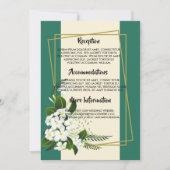 Wit Bloemig Elegant Geometrisch Framweddingprogram Kaart (Voorkant)