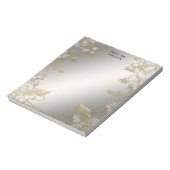 Wit Bloemig Goud Notitieblok (Gedraaid)