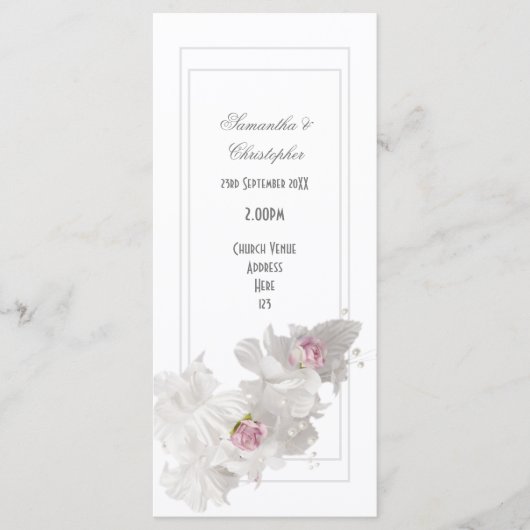 Wit-bloemkool, huwelijksprogramma voor bouquet programma (Voorkant)