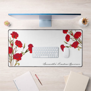  wit bloemontwerp rode anjer Naam toevoegen Bureaumat