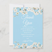 wit bloesem Baby shower dank u gedicht Bedankkaart (Voorkant)