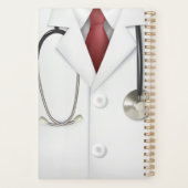 Wit boek voor de benoeming van doctoren met coat e planner (Achterkant)