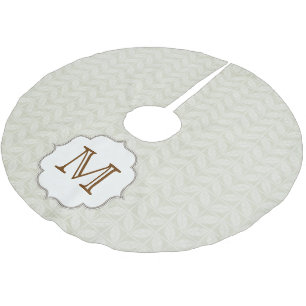Wit boomblad Monogram Initiaal boomrok Kerstboom Rok