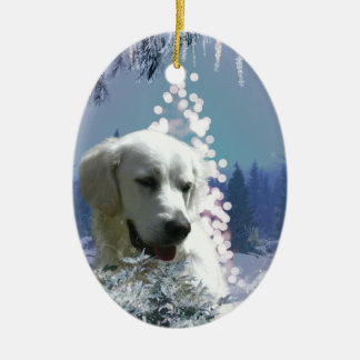Wit boomschroot keramisch ornament