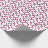 Wit bot patroon op roze Custom Cadeaupapier (Hoek)