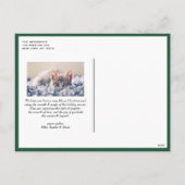 Wit  Botanisch Lijst Forest Green Foto Feestdagenkaart (Achterkant)